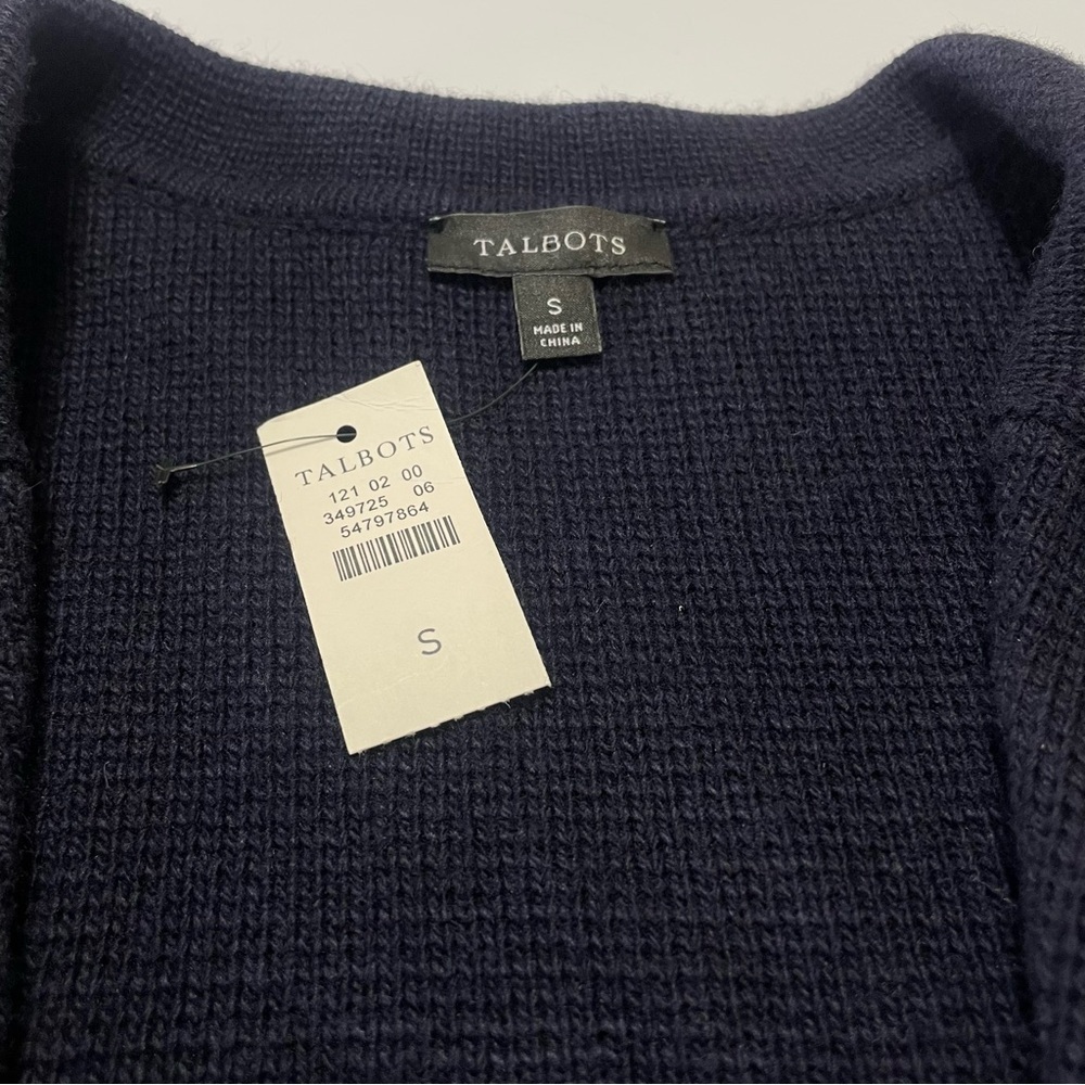 Talbots Women's Notch Collar Sweater Blazer Navy Size Small - Picture 6 of 10